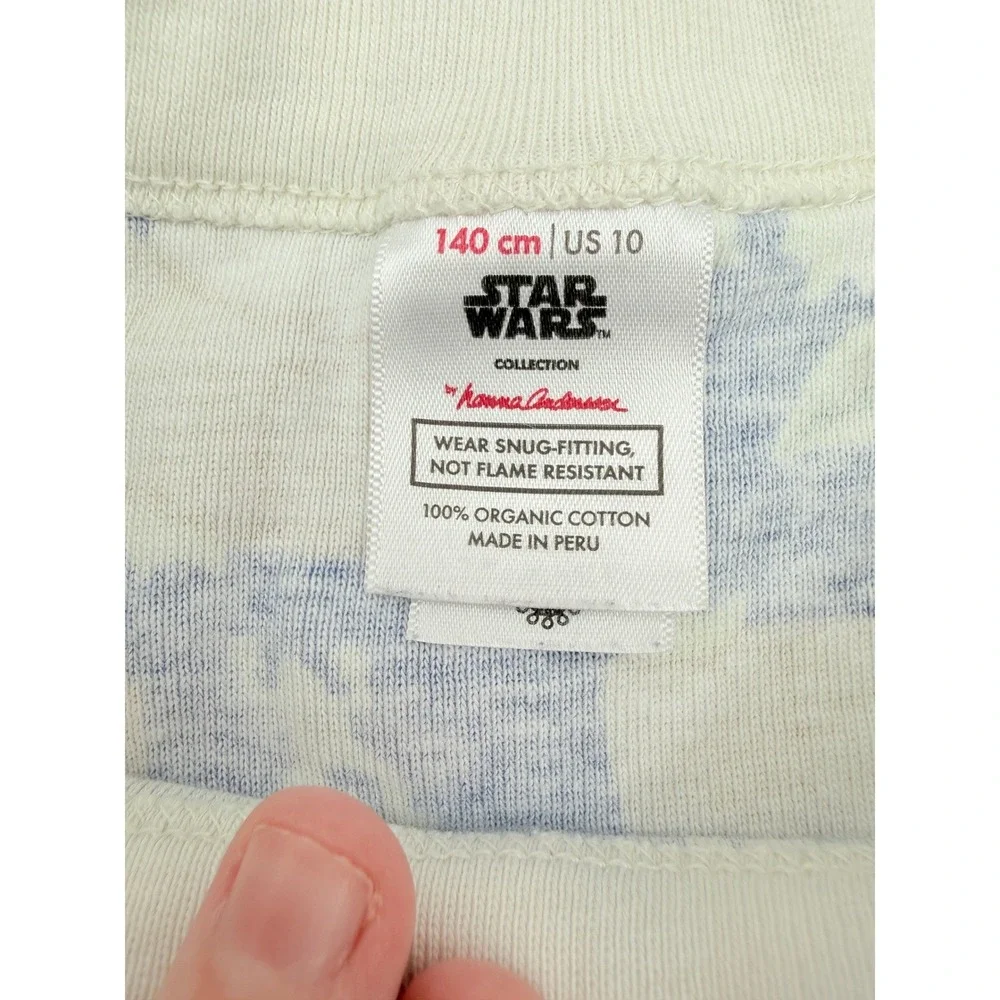 Hanna Andersson Star Wars Pajama Top Kids 10 Blue Grogu Baby Yoda Organic Cotton